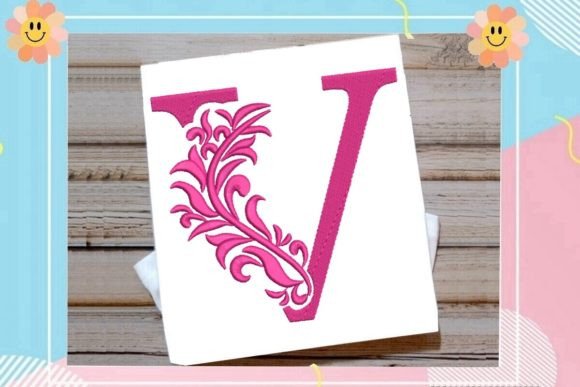 Beautiful Monogram Letter V