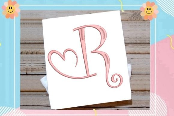Beautiful Monogram R Letter Heart
