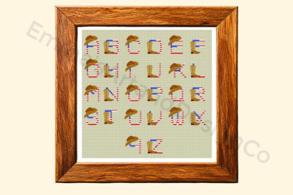 Cowboy Alphabet Cross Stitch Pattern