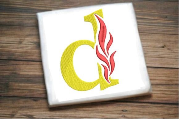 D Letter Alphabet on Fire