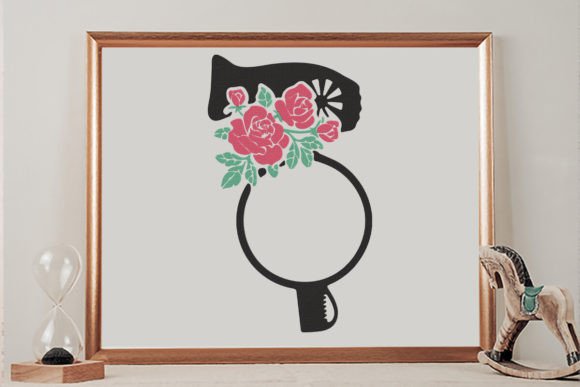 Floral Blow Dryer Monogram Frame