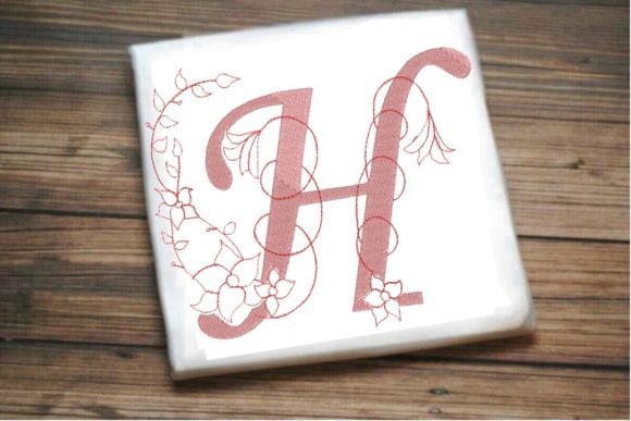 H Letter Vine Monogram Flower