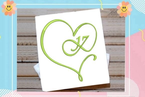 K Beautiful Heart Monogram Letter