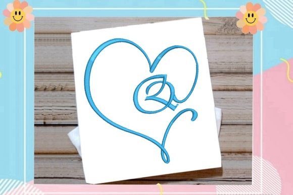 Q Beautiful Heart Monogram Letter