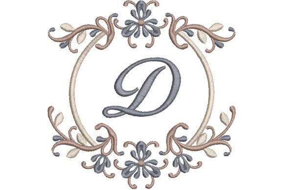 Single Monogram in Frame Letter D