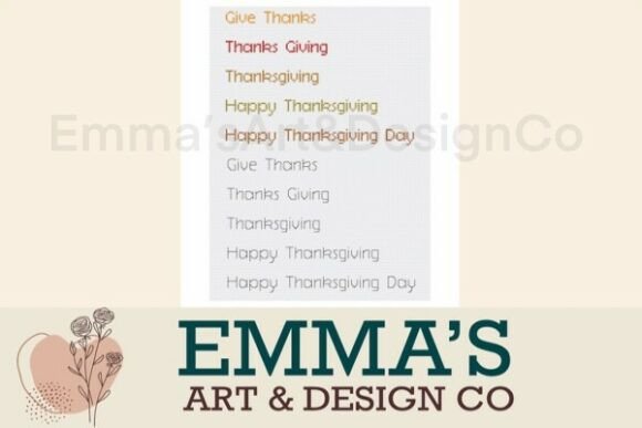 Thanksgiving Words Cross Stitch Pattern