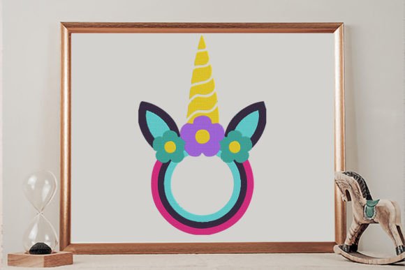 Unicorn Head Monogram Frame