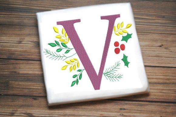 V Christmas Monogram Alphabet Decoration