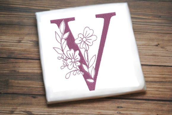 V Floral Monogram Alphabet Decoration