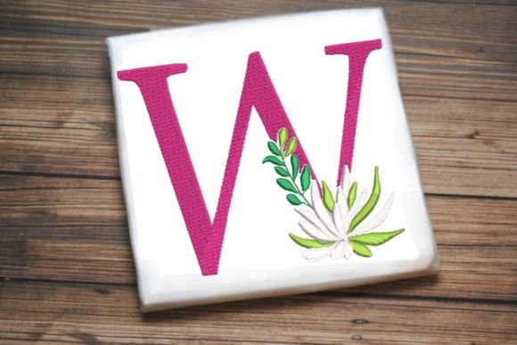 W Letter Decorative Greenery Alphabet Monogram
