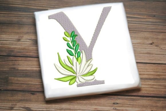 Y Letter Decorative Greenery Alphabet Monogram